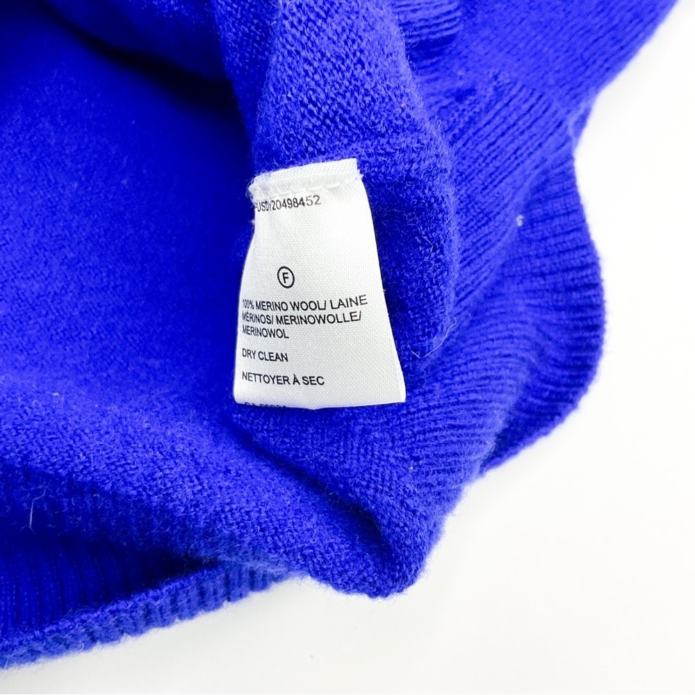 Lord & Taylor Extra Fine Merino Wool Cardigan Cobalt Blue Sweater - Picture 12 of 12